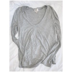 Grey Scoop-Neck Sweater